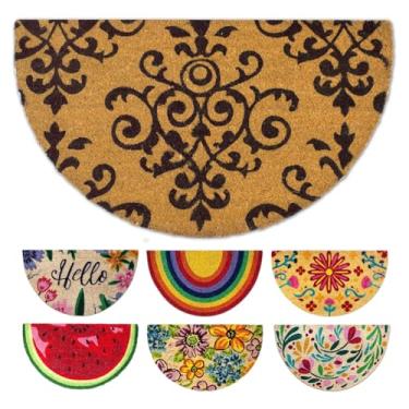 Imagem de LUA VIKA Capacho de coco, tapetes de porta da frente ao ar livre, tapete de boas-vindas engraçado ao ar livre, tapete de porta da frente para entrada de casa, tapete de porta de entrada externa,