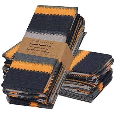 Imagem de RUVANTI Conjunto De 12 Guardanapos Pano 100% Algodão, 45X45 Cm, Laváveis, Macios E Absorventes, Para Festas, Natal, Ação Graças, Casamentos Jantares.