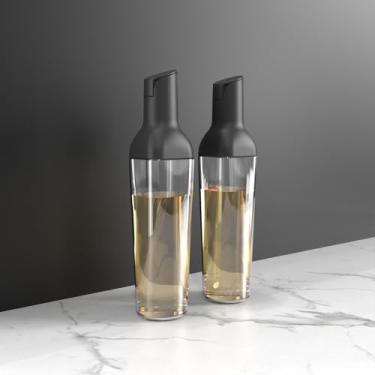 Imagem de JIMMEAL Dispensador de óleo de 500 ml para cozinhar na cozinha, pacote com 2, dispensador de garrafa de azeite de oliva automático sem gotejamento, frasco com abertura ampla, fácil de encher e limpar