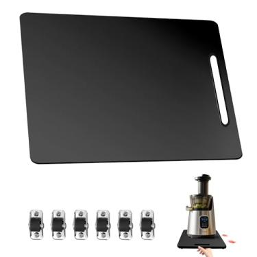 Imagem de Deslizador de eletrodomésticos de bambu, bandeja deslizante elegante para cafeteira e utensílios de cozinha pesados, bandeja de enrolar com rodas de borracha, tapete de bancada desliza facilmente sob