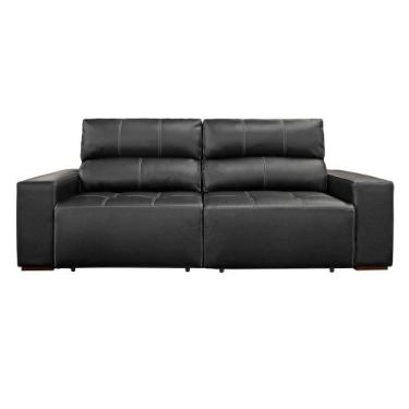 Imagem de Sofá 3 Lugares Retrátil Reclinável Levi 250cm Couro Preto - Sallar Hom