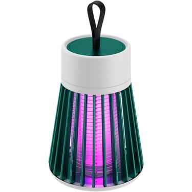 Imagem de Armadilha Elétrica Mata Mosquitos USB Recarregável com Luz UV LED Verde | Silenciosa e Portátil | Abajur Repelente para Quarto, Viagem, Escritório e Ambientes Fechados sem Veneno