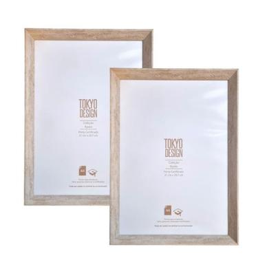 Imagem de Kit 2 Moldura A4 Porta Certificado Diploma Acetato 21x29,7cm - Mkt Mul