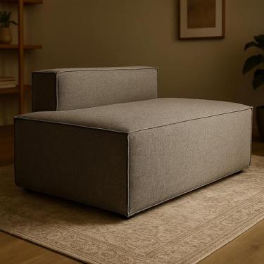 Imagem de Sofá Ilha Pequeno Decorativo de Luxo Moderno Reforçado Linho Mileto - 