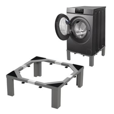 Imagem de Zsytbyyds Pedestal de lavanderia de aço inoxidável resistente - Suporte universal de lavadora e secadora de 30 cm de altura para máquinas de carga frontal, máquina de gelo, Samsung/LG - Base de
