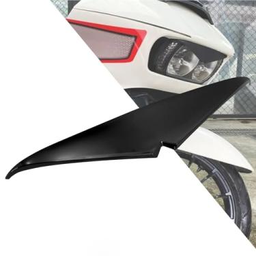 Imagem de HDBUBALUS Capa de decoração de acabamento de farol de motocicleta adequada para Harley Road Glide 2015 - posterior, todos os modelos preto brilhante