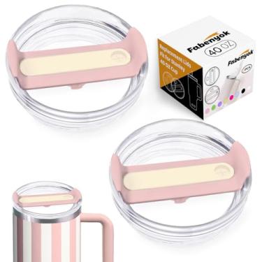 Imagem de Tampa de copo de substituição de 1,134 g adequada para Stanley Cup, pacote com 2 tampas de substituição transparentes adequadas para copo de viagem Stanley, capas de copo à prova de derramamento para