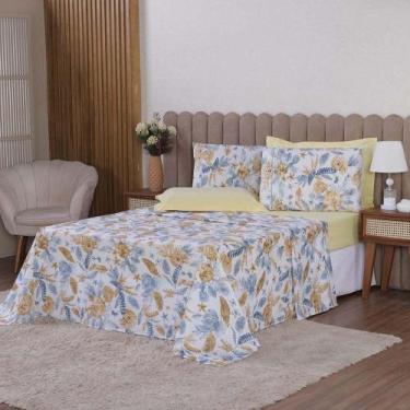 Imagem de Jogo De Lençol Beatriz Solteiro 3 Peças Percal 180 Fios 100% Algodão P