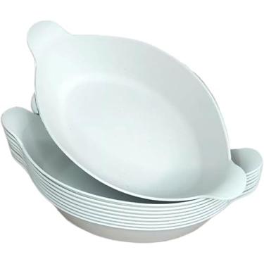 Imagem de Conjunto de 10 Petisqueiras Canoa, Branca, para Servir Petiscos, Frios, Amendoim