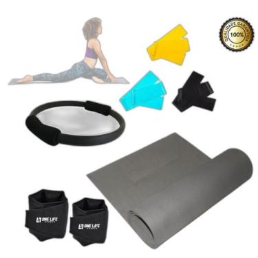 Imagem de Kit Yoga Pilates Anel + Tapete + Kit Faixa + Caneleira 1 Kg - Infinity