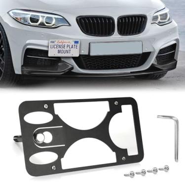 Imagem de Moldura frontal sem furadeira compatível com BMW Série 4 / i4 2020-2025 Suporte de montagem de gancho de reboque para placa de carro antifurto Capas de etiqueta de carro à prova de ferrugem