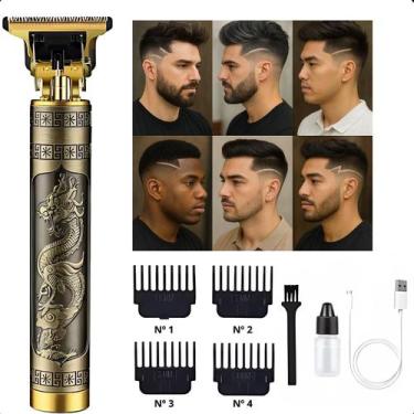 Imagem de Máquina de Cortar Cabelo e Barba  Recarregável, Premium, Profissional,