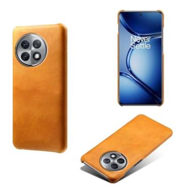 Imagem de Capa para Oneplus Ace 2 PRO,Proteção contra quedas,Casca de volta de cor sólida simples,Design de couro de imitação de plástico-Orange