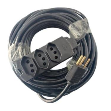 Imagem de Extensão Elétrica Reforçada 3 Tomada 20 M 10a/20a PP 2x2,5mm - Margiri