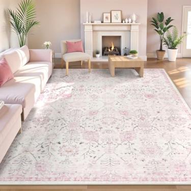 Imagem de Lahome Tapetes laváveis 20 x 25 cm, tapete macio para berçário para meninas e crianças, tapete roxo boho de pelo baixo para quarto confortável de crianças sala de aula, à prova de derramamentos