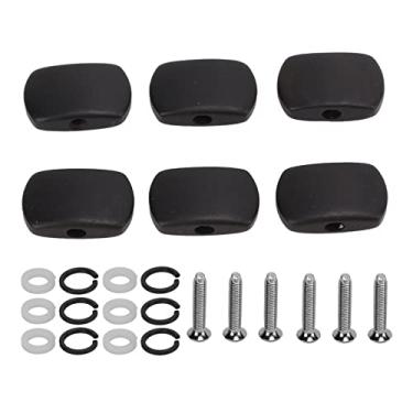 Imagem de QANYEGN 6PCS Metal Big Semicircle Guitar Tuning Botões PEG, Tuning Buttle Button Heads Tinners, Máquina de Tunhadores de Guitarra para Guitarra Electric (Retângulo grande)