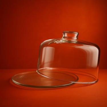 Imagem de Conjunto de Sobremesa em Vidro, Boleira com Tampa e 2 Taças Maracanã Grandes, para Servir Doces e Bolos