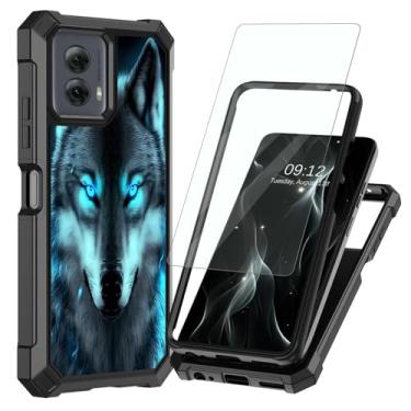 Imagem de BREIDMKFM Capa para Motorola Moto G Stylus 5G 2024 com protetor de tela, proteção de camada dupla rígida de policarbonato TPU macio à prova de choque para Moto G Stylus 5G 2024, olhos brilhantes de