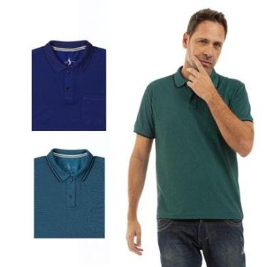 Imagem de Kit 3 Camisa Polo Masculina Pique Premium com Bolso Casual-Masculino