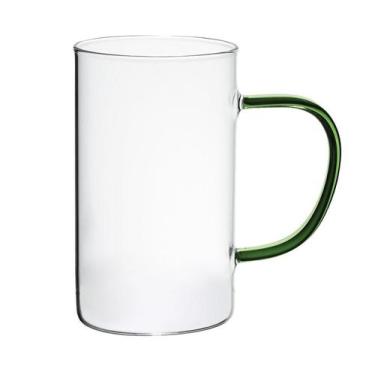 Imagem de Caneca Vidro Boro Com Alça Verde 300 Ml Mimo Style Tc22133