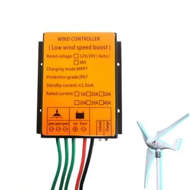 Imagem de 12V,MPPT 100W -15000W Controlador de Carga de Turbina Eólica MPPT Impermeável 10A 40A Regulador de Baixa Velocidade do Vento Tensão Boost 12V 24V AUTO 48V