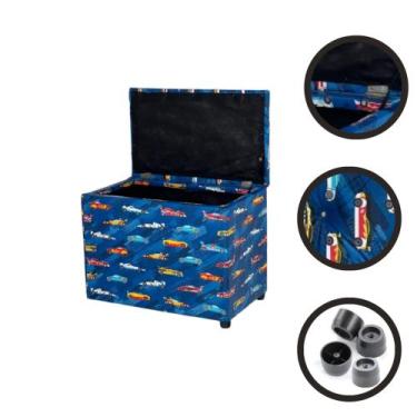 Imagem de Puff Baú Retangular Espaçoso Guarda Objetos Brinquedos Livros - Realiz