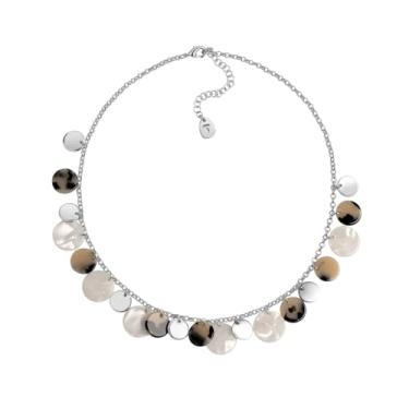 Imagem de Colar Boho com pingente de disco redondo para mulheres, pingente de bolacha, colar moderno, estilo Y2K, joia elegante para praia, férias, festa de casamento, corrente ajustável, acessórios para