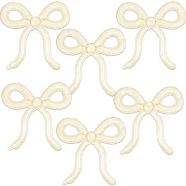 Imagem de 6 peças de enfeites de arco branco creme para meninas e mulheres, artigos de festa de aniversário com tema de arco para chá de bebê, revelação de gênero, casamento, despedida de solteira, decoração de