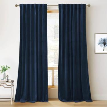 Imagem de Cortinas RYB HOME Velvet Navy Blue 260x260cm com redução de ruído