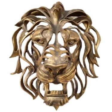 Imagem de Decoração de parede UITWMKTG Gold Animal Head Resin para casa