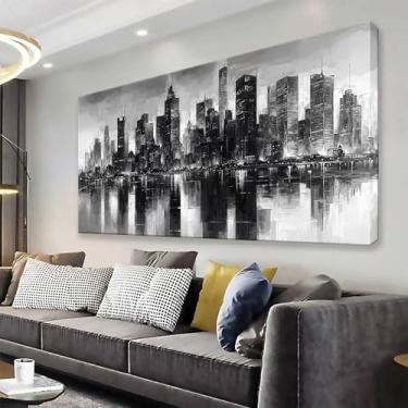 Imagem de QSQ Arte de parede da cidade de Nova York, Ponte do Brooklyn, pinturas de arte moderna em tela, arte em tela, decoração de parede, imagem para quarto, apartamento, escritório, decoração de casa, arte