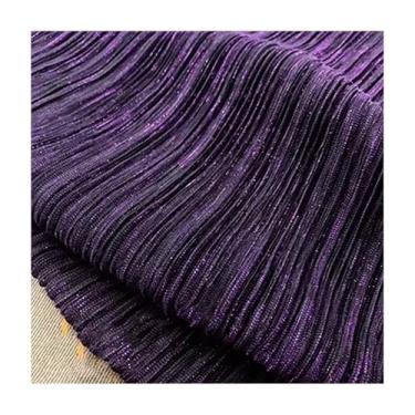 Imagem de 1 Peça De Tecido De Malha Plissada Brilhante Com Gradiente De Céu Estrelado - Malha Mista Para Acessório De Costura De Saia De Festa Faça Você Mesmo, Tamanho 50/100/200x150cm, 9 Cores(StarPurple,200X150cm)