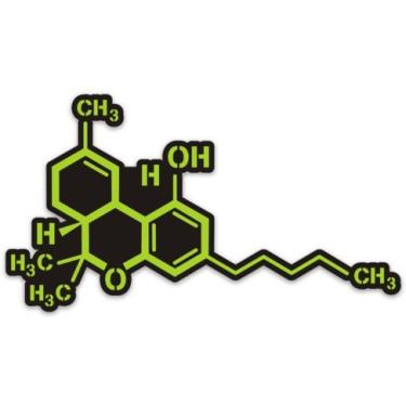 Imagem de Adesivo de cannabis Molécula THC de maconha 12,7 cm x 7,6 cm