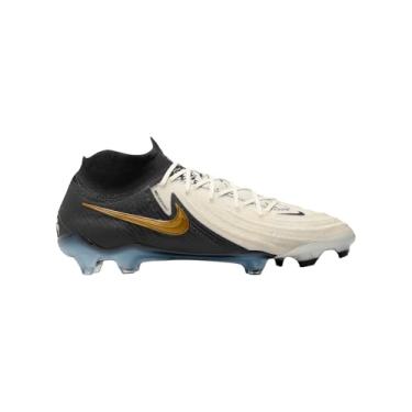 Imagem de Nike Chuteiras de futebol Phantom Luna 2 Elite FG de cano alto (FJ2572-100, branco/moeda dourada metálica/preta) tamanho 36