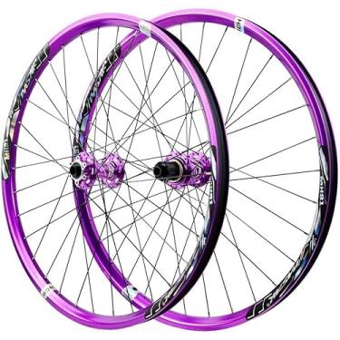 Imagem de 26 27.5 Conjunto De Rodas De 29 Polegadas Freio A Disco Mtb Através Do Eixo Conjunto De Rodas Cubos De Rolamento 8 9 10 11 12 Velocidades Mountain Bikes Dianteiro Traseiro Jantes, Purple, 29inch