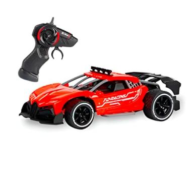 Imagem de Carro de Controle Remoto, 28cm, Vermelho e Preto, Brinquedo Infantil