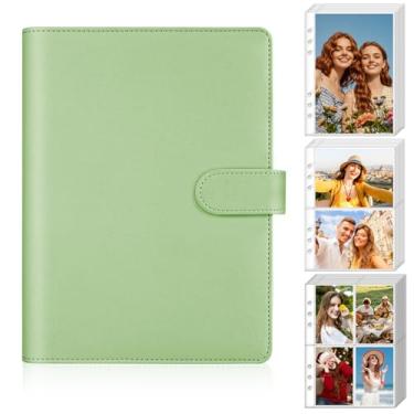 Imagem de Antner A5 Kpop Photocard Binder Álbum de colecionador de cartões com 6 anéis, pacote com 40 capas para cartões, suporte de cartão de foto de couro PU com protetores de fotos de vários tamanhos para