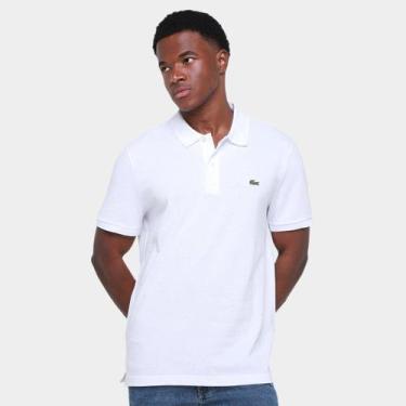 Imagem de Camisa Polo Lacoste Slim Fit Piquet Masculina, Branco, G