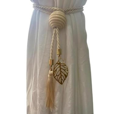 Imagem de Prendedor para Cortina Decorativo - Enfeite para Decoração de Casa(01,ENFEITE PREMIUM FOLHA)