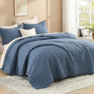 Imagem de Litanika Conjunto de cama com edredom tamanho king californiano, 3 peças, tamanho king, tamanho grande, colcha macia de verão para todas as estações, coberta de 284 cm x 264 cm e 2 fronhas