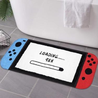 Imagem de Jizrecly Tapete de banho para jogos, tapetes de banho para jogadores, antiderrapante, absorvente para PlayStation, tapete de videogame para banheiro, banheira, crianças, banheiro