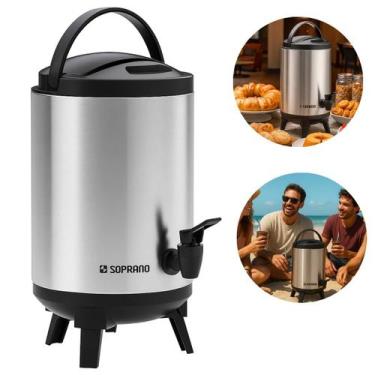 Imagem de Garrafa Térmica Inox Café Botijão Terere Suqueira 4 Litros - Soprano, 