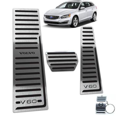 Imagem de Descanso de Pé  + Pedaleira Inox Preto Volvo V60 2012 A 2018