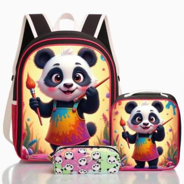 Imagem de Kit Mochila Escolar de Costas Completo Infantil Lancheira e Estojo - P