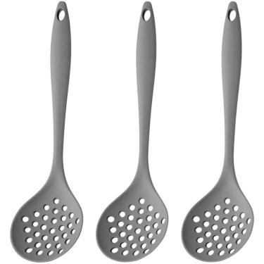 Imagem de Escumadeira De Silicone Preta Grande Kit 03 Un