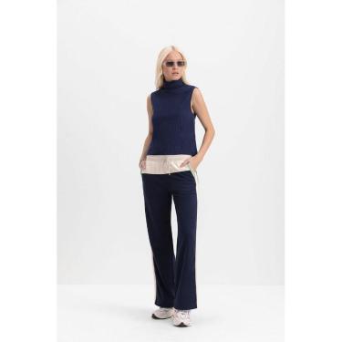 Imagem de Calça Feminina Em Moletom Essendi Azul Escuro
