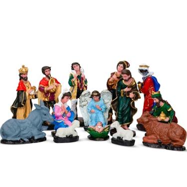 Imagem de Presépio Completo 14 peças Resina 12 Cm Decoração Natal