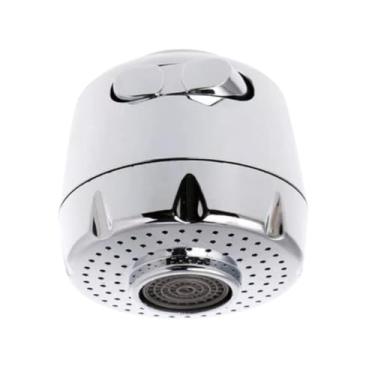 Imagem de Bico Arejador Gourmet Duplo Jato para Torneira, Material ABS, Acabamento Cromado Prateado, Design Moderno, Controle Manual de Pressão
