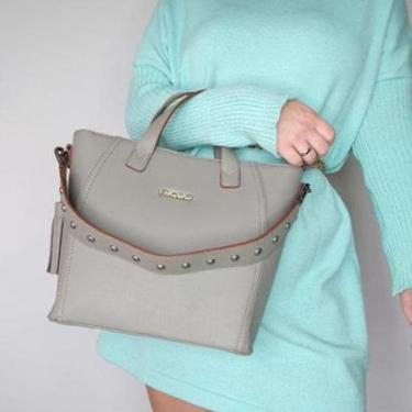 Imagem de Bolsa Média Recuo Fashion Bag Cinza Tam. M-Feminino