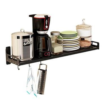 Imagem de Rack de armazenamento de microondas, suporte de prateleira de cozinha montado na parede, suporte de armazenamento de forno de micro-ondas, rack de panela de pendurar para forno, organizador de